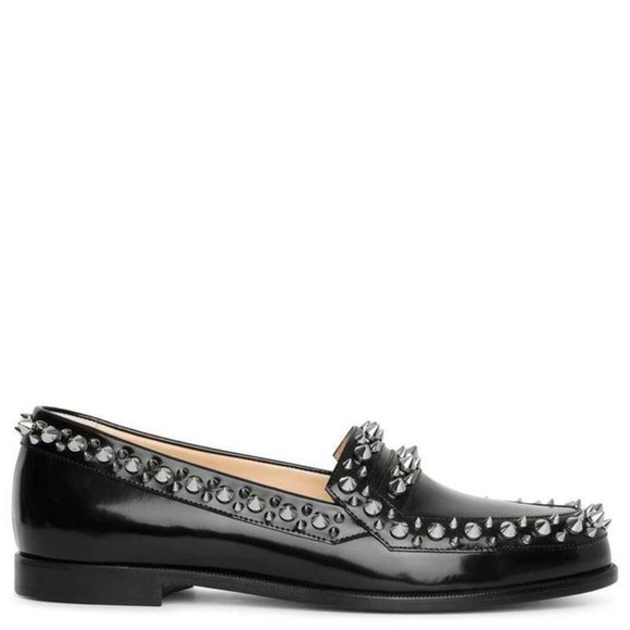 Christian Louboutin MATTIA SPIKES Stud Leather Loafer Flat Moccasin Shoes - Picture 3 of 10